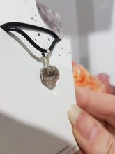 Load image into Gallery viewer, Herkimer Diamond crystal pendant with black cord P201
