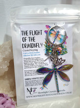 Load image into Gallery viewer, "THE FLIGHT OF THE DRAGONFLY "Metal Dragonfly Keyring Key chain with Rainbow Hematite Beads Stone Silver Crystal Key Ring.

INSPIRES TRANSFORMATION AND GROWTH

Carry a little Freedom wherever life takes you!

 
