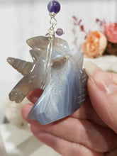 Load image into Gallery viewer, Magical-Unicorn-crystal-energy-enhancer-Agate-stone-suncatcher-ornament-hanger
