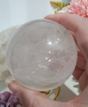 Load image into Gallery viewer, Quartz Sphere Crystal Carving Stone on Silver Stand

Inspires Magick, Purity &amp; Spirituality

Stunning Quartz Crystal Sphere Carving Stone on silver stand.  A must for any crystal collector
