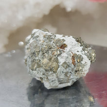 Load image into Gallery viewer, Pyrite in Quartz Crystal Cluster Stone 35mm 2 GORGEOUS!
