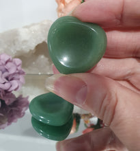 Load image into Gallery viewer, Gorgeous Aventurine Heart Worry Stone Crystal Carving Stone. Promotes stability &amp; Creativity. Place in your pocket or bag to relieve stress and anxiety. 

