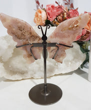 Load image into Gallery viewer, Butterfly Wings on Stand Flower Agate Crystal carving gemstone stone 130mm 1
