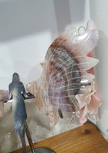 Load image into Gallery viewer, Amethyst Agate Angel Wings on stand.

Inspires Intuition and connection to the divine

Angel Wings
Symbolise love, protection, purity and freedom. Connections to the Angels and divine realm.

Beautiful Amethyst Agate Angel wings on stand.   A must for any crystal collection!
