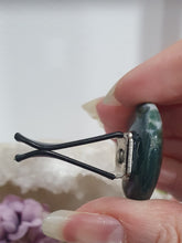Load image into Gallery viewer, Moon Car Clip Moss Agate Stone Crystal Carving Stone

Inspires Transformation and Grounding

Moon Crystal Car Clip.  Decorative Clip for Car Vent. 
