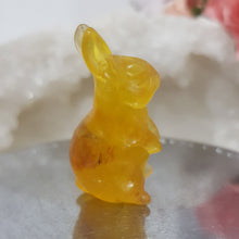 Load image into Gallery viewer, BUNNY RABBIT Fluorite Crystal Carving Stone 40mm 6 EASTER
