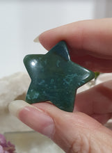 Load image into Gallery viewer, Star Car Clip Moss Agate Stone Crystal Carving Stone

Inspires Joy and Grounding

Lovely Star Moss Agate Crystal Car Clip.  Decorative Clip for Car Vent. 

