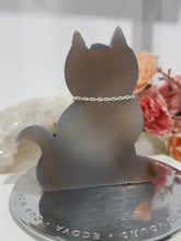 Load image into Gallery viewer, Cat Agate Crystal Carving Stone with Amethyst Bead Silver Collar Necklace 80mm 4
