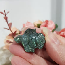Load image into Gallery viewer, turtle labradorite crystal carving
