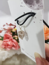 Load image into Gallery viewer, Herkimer Diamond crystal pendant with black cord P200
