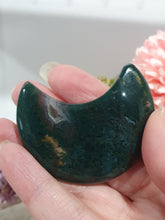 Load image into Gallery viewer, Moon Moss Agate Crystal Carving Stone on Stand 50mm | Inspires Tranquility and Grounding
