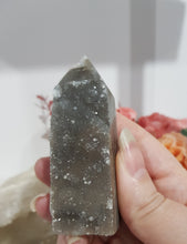Load image into Gallery viewer, Black Sphalerite Crystal Point Tower Stone 75mm 24 SPARKLES!
