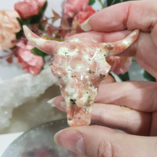 skull-Bull-horns-Pink-Opal-Crystal-Carving-Stone-Moonlight-Crystals-Australia
