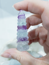 Load image into Gallery viewer, Temple Fluorite Crystal Carving Stone Point 60mm 11

