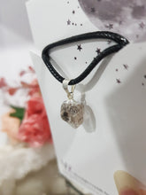 Load image into Gallery viewer, Herkimer Diamond crystal pendant with black cord P201
