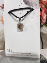 Load image into Gallery viewer, Herkimer Diamond crystal pendant with black cord P201
