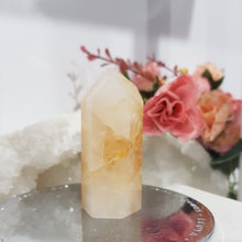 Load image into Gallery viewer, Golden Healer Crystal Point Tower Stone 60mm 3 CRACK
