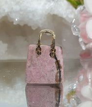Load image into Gallery viewer, Hand Bag Rhodonite Crystal Carving Stone

Inspires Compassion 

Cute Rhodonite Handbag Crystal Carving Stone. 
