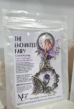 Load image into Gallery viewer, "THE ENCHANTED FAIRY" Metal Fairy Keyring Key chain with Amethyst Beads Stone Silver Crystal Key Ring&nbsp;

INSPIRES INTUITION AND MAGIC

Carry a little Magic wherever life takes you!
