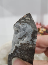 Load image into Gallery viewer, Black Sphalerite Crystal Point Tower Stone 80mm 14 BROKEN TIP
