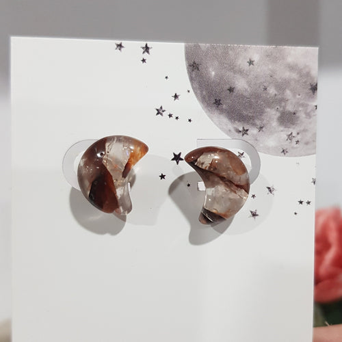 moon fire quartz stud earrings