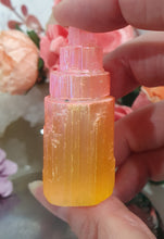 Load image into Gallery viewer, Peach Coloured (Dyed) Selenite Tower Crystal Carving Stone 52mm 1 | Cleansing &amp; grounding
