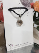 Load image into Gallery viewer, Herkimer Diamond crystal pendant with black cord P201
