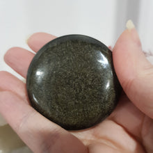 Load image into Gallery viewer, golden obsidian crystal palm stone
