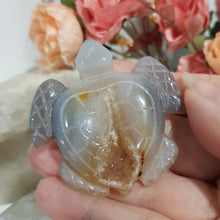 Load image into Gallery viewer, TURTLE Druzy Agate Crystal Carving Stone 50mm 2
