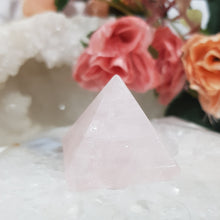 Load image into Gallery viewer, pyramid rose quartz crystal carving
