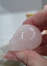 Load image into Gallery viewer, Skull Rose Quartz Crystal Carving Stone 

Rose Quartz Inspires Unconditional Love

Gorgeous Rose Quartz Skull Crystal Carving. 


