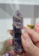 Load image into Gallery viewer, Seconds stock - Amethyst Crystal Tower Point Stone.  has broken tip.

INSPIRES INTUITION

Lovely Amethyst Crystal Point Tower. has a broken tip  

