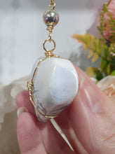 Load image into Gallery viewer, "HEART OF A UNICORN" Aura Howlite Heart gold Crystal Energy Enhancer© Hanger Ornament Suncatcher 190mm | Inspires Nurturing, Love and Magick
