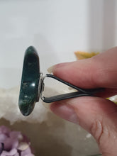 Load image into Gallery viewer, Moon Car Clip Moss Agate Stone Crystal Carving Stone

Inspires Transformation and Grounding

Moon Crystal Car Clip.  Decorative Clip for Car Vent. 
