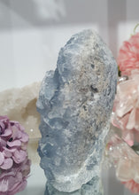 Load image into Gallery viewer, Celestite Crystal Cluster Tower.

Inspires Communication with the Angels

Gorgeous Celestite Crystal Cluster Tower.  


