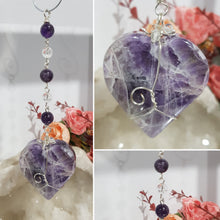 Load image into Gallery viewer, The-heart-and-the-spirit-crystal-energy-enhancer-amethyst-stone-suncatcher-ornament-hanger
