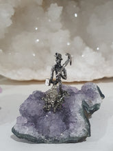 Load image into Gallery viewer, Beautiful Amethyst Cluster Crystal with Miner and Pyrite Clusters Stones.
