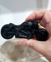 Load image into Gallery viewer, Motorbike Motor Cycle Black Obsidian Crystal Carving Stone.

INSPIRES PROTECTION AND BALANCE

Beautiful polished Black Obsidian Motorbike Crystal Carving Stone.   Great Gift for any collector or Motorbike enthusiast 

