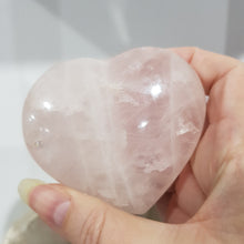 Load image into Gallery viewer, Heart Rose Quartz Crystal Carving Stand 70mm 11  LOVELY SHINE / UNEVEN COLOUR
