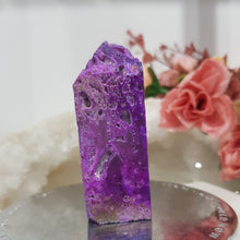 Load image into Gallery viewer, Titanium Aura Sphalerite Crystal Point Tower Stone 66mm 5 SLIGHT LEAN
