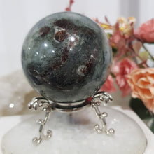 Load image into Gallery viewer, Labradorite Sphere Crystal Carving Stone on silver stand 60mm 3
