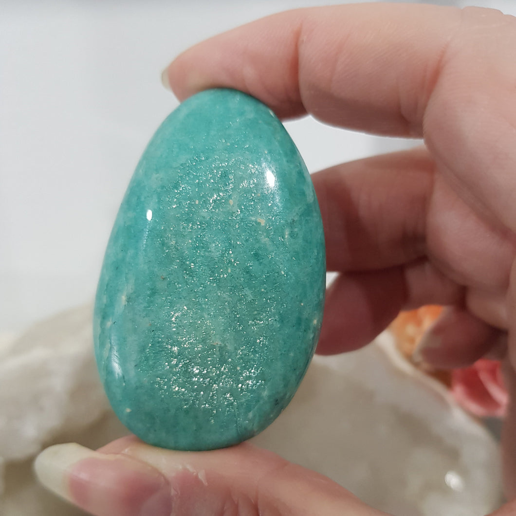 Amazonite Crystal Palm Stone