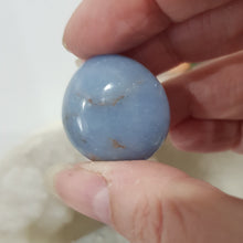 Load image into Gallery viewer, Angelite Crystal Tumble Stone 26mm 5 inclusions
