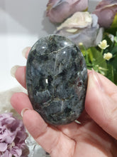 Load image into Gallery viewer, Lavakite Palm Stone Crystal Carving on Stand 60mm | Inspires Protection and Grounding
