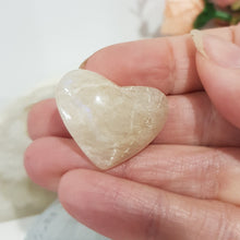 Load image into Gallery viewer, Puffy Heart Moonstone Crystal Carving Stone 30mm 2 SMALL FLASH
