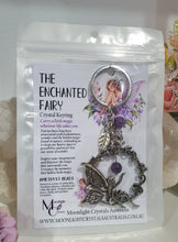 Load image into Gallery viewer, "THE ENCHANTED FAIRY" Metal Fairy Keyring Key chain with Amethyst Beads Stone Silver Crystal Key Ring&nbsp;

INSPIRES INTUITION AND MAGIC

Carry a little Magic wherever life takes you!
