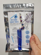 Load image into Gallery viewer, handcrafted-lightsaber-energy-force-titanium-aura-quartz-crystal-energy-enhancer-hanger-ornament-sun catcher-moonlight-crystals-australia-original-creator-of-the-geniune-gemstone-crystal-energy-enhancer©
