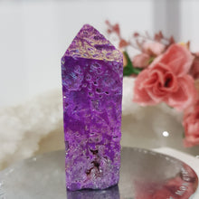 Load image into Gallery viewer, Titanium Aura Sphalerite Crystal Point Tower Stone 66mm 5 SLIGHT LEAN
