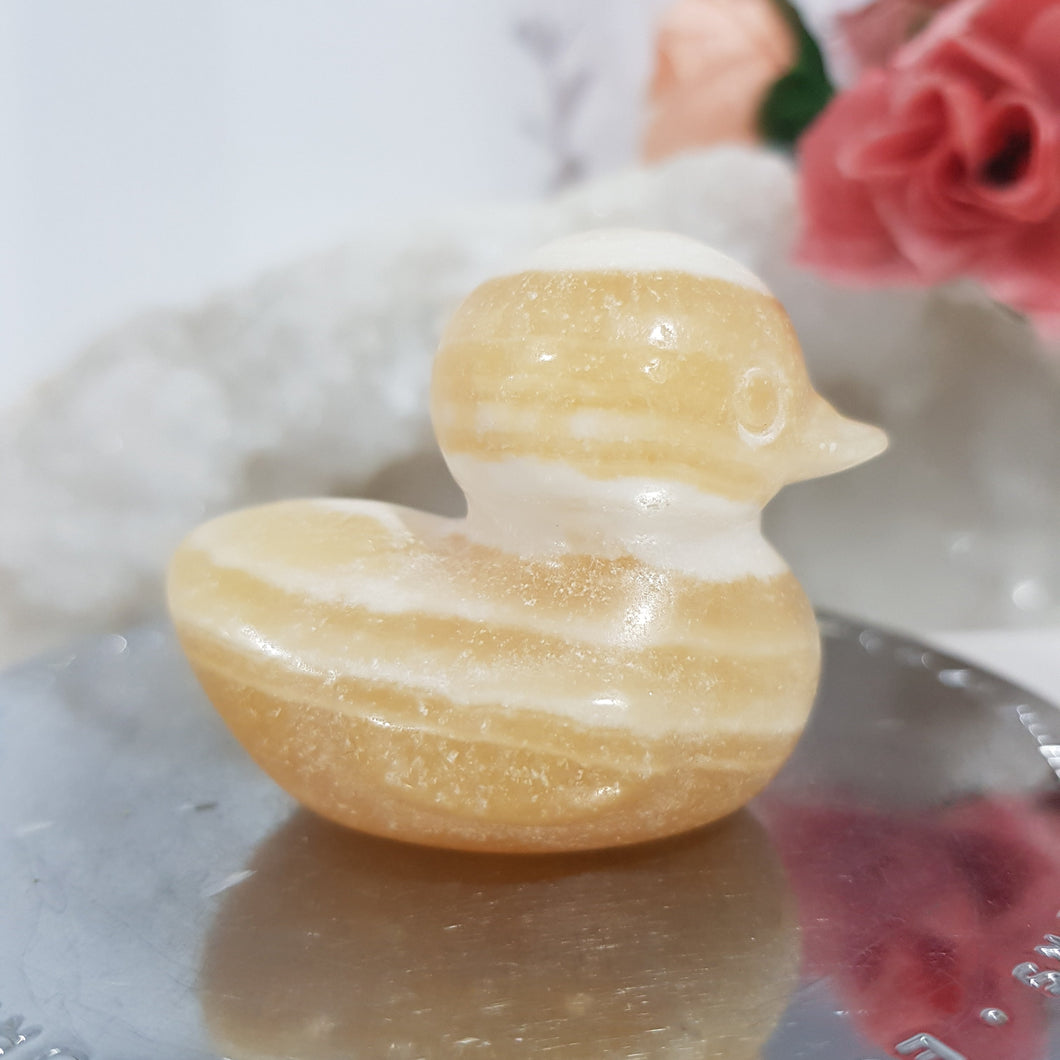 Duck Orange Calcite large carving 50mm 3