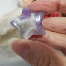 Load image into Gallery viewer, Amethyst star crystal Carving stone 30mm 6 CHIP
